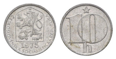 Чехословакия 10 геллеров 1975 KM 80 алюминий 192-126