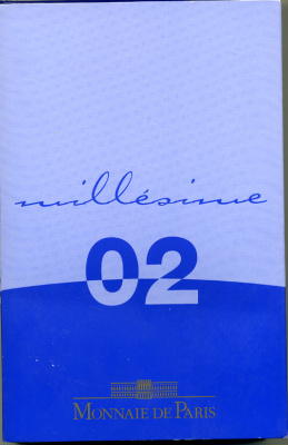 Франция евронабор из 8 монет 2002 в оригинальной упаковке монетного двора PROOF 5-4-6-17