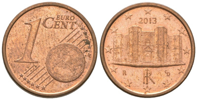 Италия 1 евроцент 2013 R KM 210 сталь плакированная медью 4580-249