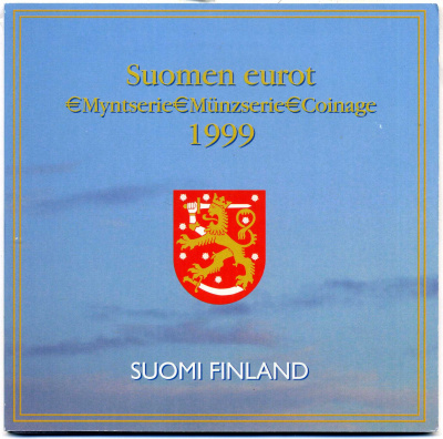 Финляндия набор из трех евронаборов по 8 монет в каждом 1999, 2000, 2001 официальный набор в оригинальном буклете  биметалл  UNC  5-6-1-14