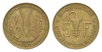 Западная Африка (BCEAO) 5 франков 1971 KM 2a медь алюминий никель 4655-767