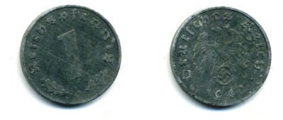 ГЕРМАНИЯ 1 РЕЙХСПФЕННИГ 1942 J цинк 46-2347