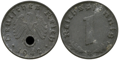 Германия 1 рейхспфенниг 1942 E KM 97, J. 369 цинк 4174-252