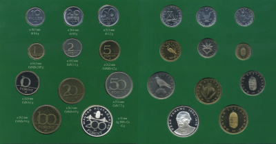 ВЕНГРИЯ НАБОР ИЗ 11 МОНЕТ 1995 10, 20, 50 ФИЛЛЕРОВ, 1, 2, 5, 10 20, 50, 100, 200 ФОРИНТОВ, ОФИЦИАЛЬНЫЙ НАБОР В КАРТОННОМ БУКЛЕТЕ PROOF 00-00