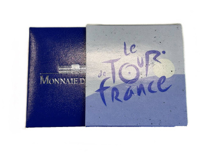 Франция 1 1/2 евро 2003 100 лет велогонкам Тур де Франс, велосипедисты и триумфальная арка KM 1322 серебро  PROOF  1-6-4-65