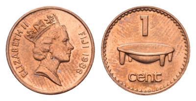 Фиджи 1 цент 1986 редкий год KM 49 бронза UNC 5010-1612