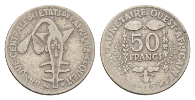 Западная Африка (ВСЕАО) 50 франков 1975 KM 6 медно-никель 4114-223