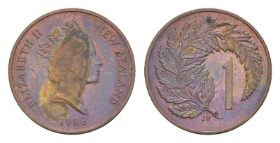 Новая Зеландия 1 цент 1986 Елизавета II (1952-2022) KM 58 бронза 4651-767