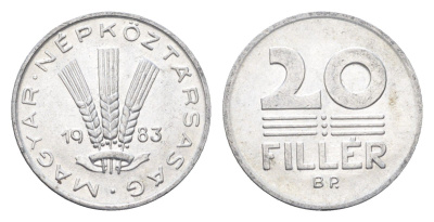 Венгрия 20 филлеров 1983 BP KM 573 алюминий 4665-1211