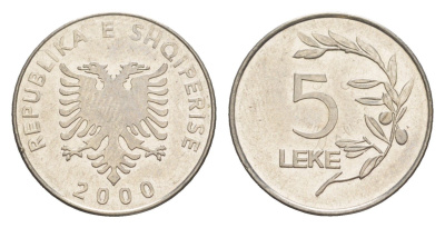 Албания 5 леков 2000 KM 76 сталь плакированная никелем 4158-618