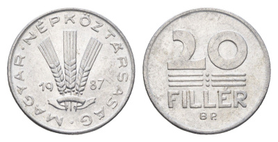 Венгрия 20 филлеров 1987 BP KM 573 алюминий 4668-123