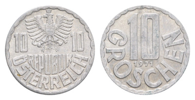 Австрия 10 грошей 1971 KM 2878 алюминий 4643-449
