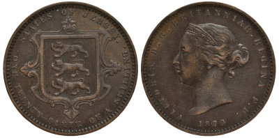 Джерси 1/26 шиллинга 1870 Виктория (1837-1901) KM 4 бронза 650-424
