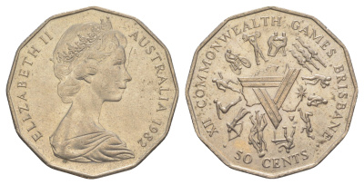 Австралия 50 центов 1982 XII Игры Содружества KM 74 медно-никель 69-243