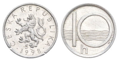 Чехия 10 геллеров 1998 KM 6 алюминий UNC 4627-1229