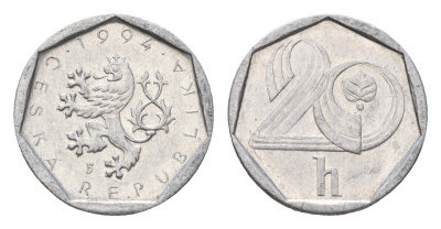 Чехия 20 геллеров 1994 KM 2.1 алюминий 4674-838