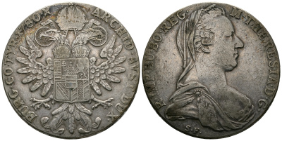 Австрия 1 талер 1780 SF, Мария Терезия, официальный рестрайк KM Т1 серебро 413-2822