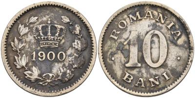 Румыния 10 бани 1900 Кароль I (1881-1914) KM 29 медно-никель    93-317