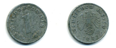 ГЕРМАНИЯ 1 РЕЙХСПФЕННИГ 1942 A цинк 46-2341