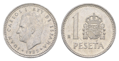 Испания 1 песета 1985 M, Хуан Карлос I (1975-2014) KM 821 алюминий 4623-737