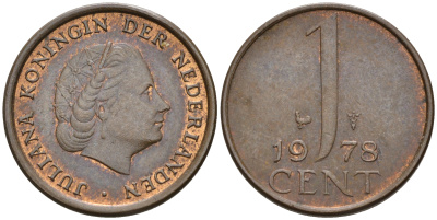 Нидерланды 1 цент 1978 Юлиана (1948-1980) КМ 180 бронза    4602-516