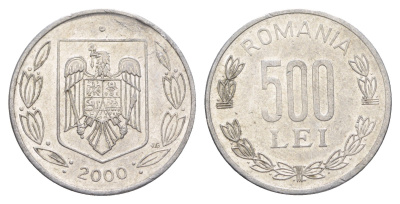 Румыния 500 леев (лей) 2000 KM 145 алюминий 4633-1224