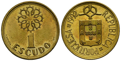 Португалия 1 эскудо 1992 KM 631 никель латунь 4164-1115