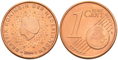 НИДЕРЛАНДЫ 1 ЕВРОЦЕНТ 2004 KM 234 сталь плакированная медью UNC 187-112