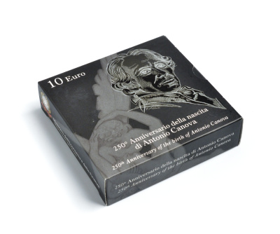 Италия 10 евро 2007 250 лет со дня рождения скульптора Антонио Кановы KM 296 серебро PROOF 3-6-2-35