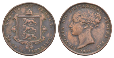 Джерси 1/26 шиллинга 1844 KM 2 медь 4607-126