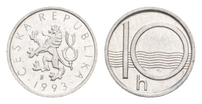 Чехия 10 геллеров 1993 KM 6 алюминий UNC 4632-514