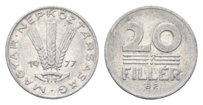 Венгрия 20 филлеров 1977 BP KM 573 алюминий 4665-1132
