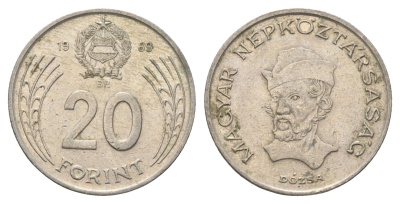 Венгрия 20 форинтов 1989 BP KM 630 медно-никель 4666-253