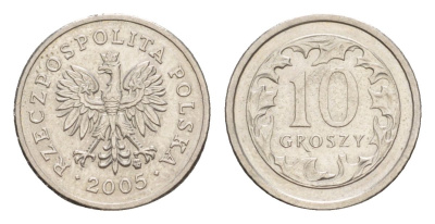 Польша 10 грошей 2005 Y 279 медно-никель 4625-752