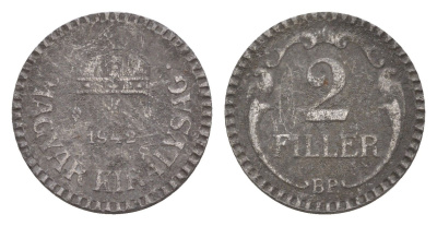 Венгрия 2 филлера 1942 BP KM 518 сталь 4658-336