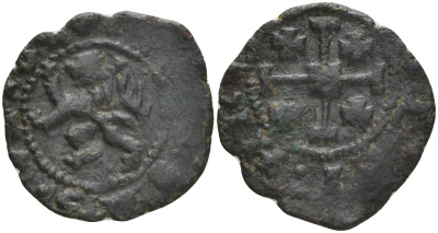 Государство крестоносцев. Кипрское Королевство сиксан 1460-1473 Яков II (1460-1473) Metcalf pl. 29.7 бронза 1525-221