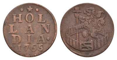 Нидерланды, Голландская республика, Голландия 1 дуит 1765 KM 80 медь 1520-843