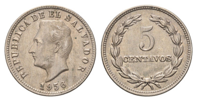 Сальвадор 5 сентаво 1956 KM 134 медно-никель 4666-434