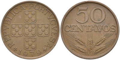 Португалия 50 сентаво 1979 KM 596 бронза 219-932