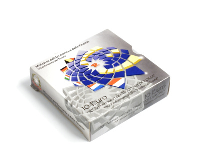 Италия 10 евро 2007 50 лет Римскому договору KM 295 серебро PROOF 4-3-5-07