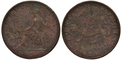 Греция, Ионические острова 2 лепты 1820 Британская администрация (1809-1863) KM 31 медь 4538-931