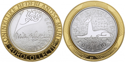 Финляндия 10 евро 2008 Мика Валтари, писатель KM 142 серебро  PROOF 11-141-32  05-141-32