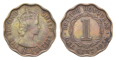 Британский Гондурас 1 цент 1958 KM 30 бронза 4668-811
