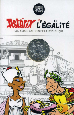 Франция 10 евро 2015 серия Астерикс и свобода, Юлий Цезарь (Julius Cesar) и Клеопатра (Cleopatra), в оригинальном буклете KM NEW серебро UNC 1-4-3-29