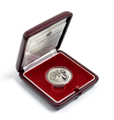 Сан-Марино 5 евро 2008 Олимпиада в Пекине, танец с лентами, в коробке с сертификатом KM 513 серебро PROOF 2-4-2-12