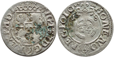 Польша 1/24 талера 1618 Сигизмунд III, Ваза (1587-1632) KM 41 серебро    1530-433