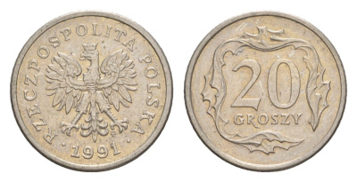 Польша 20 грошей 1991 Y 280 медно-никель 4625-1064