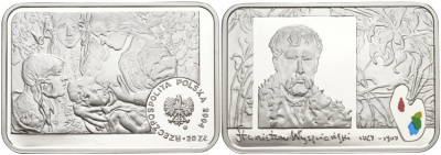 Польша 20 злотых 2004 Польские художники XIX-XX вв. Станислав Выспяньский, цветная эмаль KM 513 серебро PROOF 1090-3-11