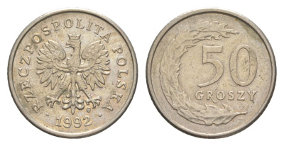 Польша 50 грошей 1992 Y 281 медно-никель 4626-346