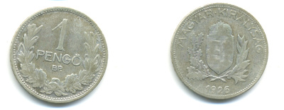 Венгрия 1 пенге 1926 ВР KM 510 серебро 93-433
